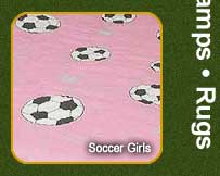 soccer girls pink quilt bedding room decor and accessories