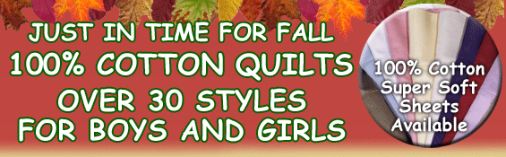 100% Cotton Quilts, Over 30 Styles For Boys And Girls, 100% Cotton Super Soft Sheets Available