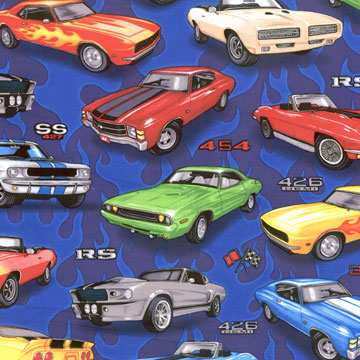 Muscle Cars Fabric