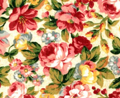 Small Cream & Roses Fabric