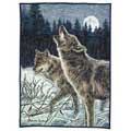 Moonlight Wolves Fleece Decorative Scenic Blankets