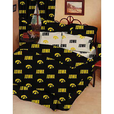 Queen  Frames   on Iowa Hawkeyes 100   Cotton Sateen Queen Bed In A Bag Under Ncaa