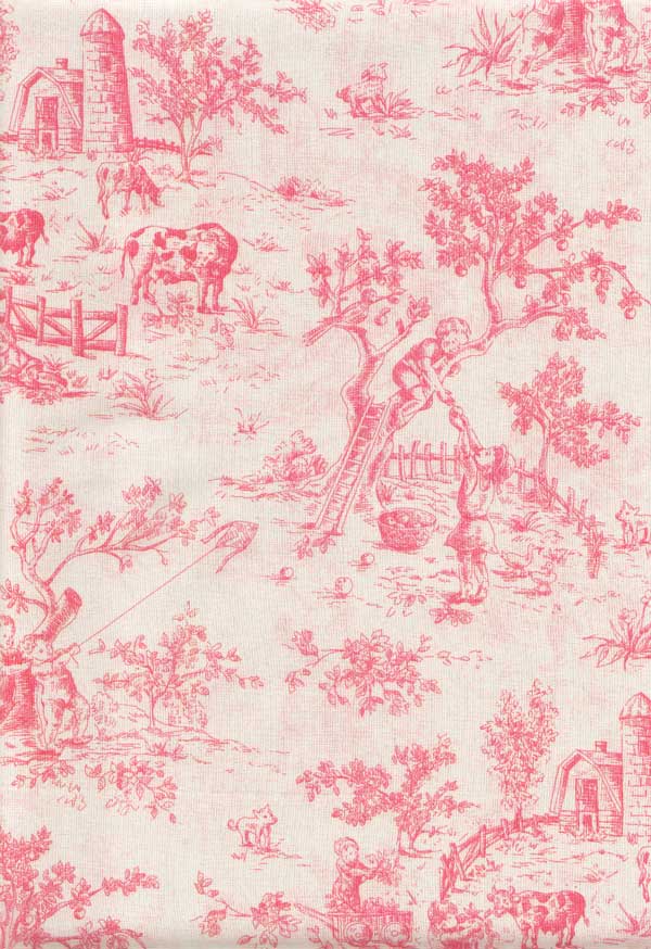 Isabella Pink Fabric By The Yard - Toile 