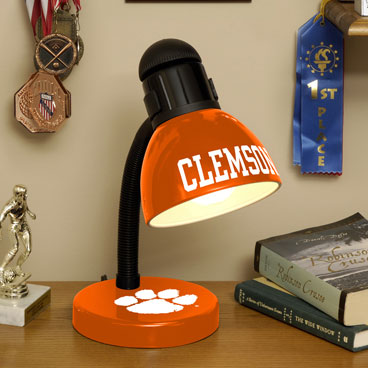 College Desk on Clemson Tigers Ncaa College Desk Lamp