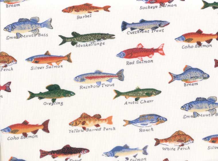 Gone Fishing Sheet Set - Creme Fish Print