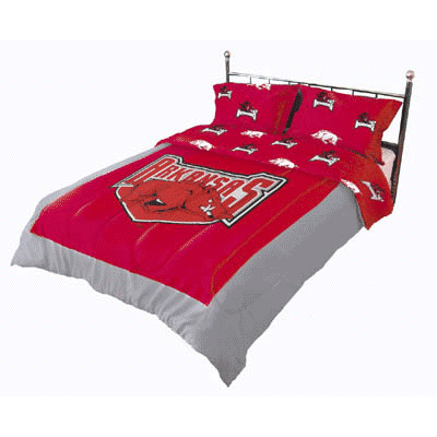 Queen Cotton Comforter Sets on Arkansas Razorbacks 100  Cotton Sateen Queen Comforter Set