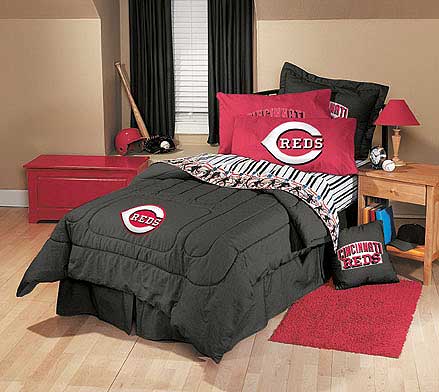 cincinnati reds team denim full comforter sheet set cincinnati reds team denim full comforter sheet set