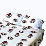 Georgia Bulldogs 100% Cotton Sateen Standard Pillowcase - White