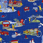 To the Rescue Blue Fabric by the Yard