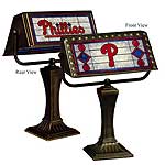 Philadelphia Phillies MLB Art Glass Banker's Lamp