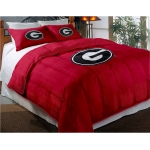 Georgia Bulldogs College Twin Chenille Embroidered Comforter Set with 2 Shams 64" x 86"
