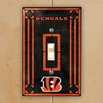 Cincinnati Bengals NFL Art Glass Single Light Switch Plate Cover
