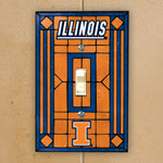 Illinois Illini NCAA College Art Glass Single Light Switch Plate Cover