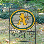 Oakland Athletics MLB Stained Glass Outdoor Yard Sign