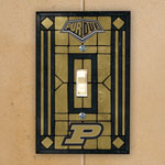 Purdue Boilermakers NCAA College Art Glass Single Light Switch Plate Cover