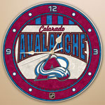 Colorado Avalanche NHL 12" Round Art Glass Wall Clock