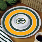 Green Bay Packers NFL 14" Round Melamine Chip and Dip Bowl