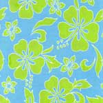Hugger Comforter - Aloha Lime & Blue Hibiscus