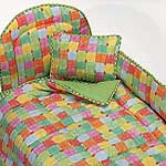 Candy Square Fitted Sheet - Green Check