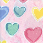 Watercolor Hearts Fitted Sheet - Pink Hearts