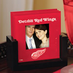 Detroit Redwings NHL Art Glass Photo Frame Coaster Set