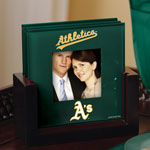 Oakland Athletics MLB Art Glass Photo Frame Coaster Set