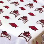 Arkansas Razorbacks 100% Cotton Sateen King Pillowcase - White