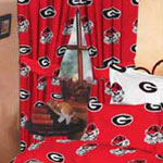 Georgia Bulldogs 100% Cotton Sateen Long Window Drapes - 84" Red