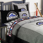 Colorado Rockies MLB Authentic Team Jersey Bedding Twin Size Comforter / Sheet Set