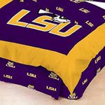 Louisiana State Tigers 100% Cotton Sateen Queen Bed Skirt - Purple