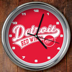 Detroit Redwings NHL 12" Chrome Wall Clock