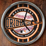 Baltimore Orioles MLB 12" Chrome Wall Clock