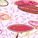Surfs Up Pink Surfing Twin Tailored Bed Skirt