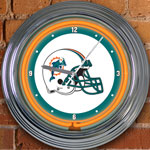 Miami Dolphins NFL 15" Neon Wall Clock