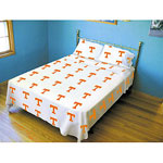Tennessee Vols 100% Cotton Sateen Twin XL Dorm Sheet Set - White