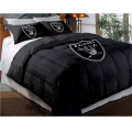 Oakland Raiders NFL Twin Chenille Embroidered Comforter Set with 2 Shams 64" x 86"
