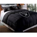 Oakland Raiders NFL Twin/Full Chenille Embroidered Comforter Set 64" x 86" with 2 Shams 24" x 30"