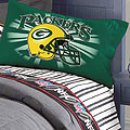 Green Bay Packers Queen Size Pinstripe Sheet Set