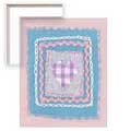 Patchwork Heart I - Contemporary mount print with beveled edge