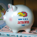 Kansas Jayhawks NCAA College Ceramic Piggy Bank