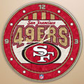 San Francisco 49ers NFL 12" Round Art Glass Wall Clock