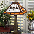 Cleveland Browns NFL Mission Style Stained Glass Lamp