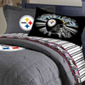 Pittsburgh Steelers Team Black Denim Twin Size Comforter / Sheet Set