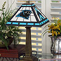 Carolina Panthers NFL Mission Style Stained Glass Lamp
