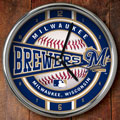 Milwaukee Brewers MLB 12" Chrome Wall Clock