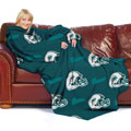 NFL Miami Dolphins Comfy Throw Blanket with Sleeves