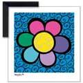 Flower Power II - Contemporary mount print with beveled edge