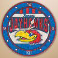 Kansas Jayhawks NCAA College 12" Round Art Glass Wall Clock