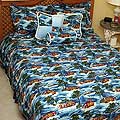 Surf Spot Blue Woodie King Comforter