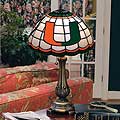 Miami Hurricanes NCAA Stained Glass Table Lamp